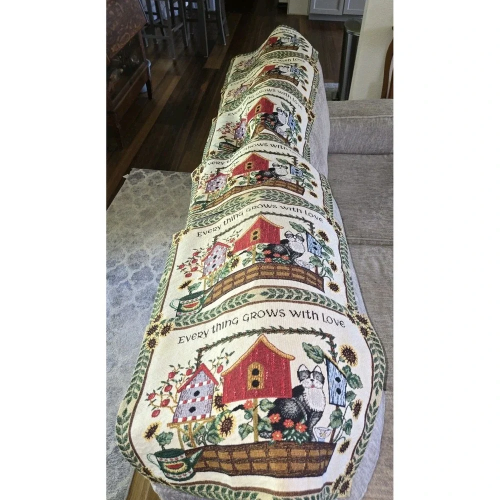 6 Woven Tapestry Placemats Everything Grows With Love Cat Birdhouses 19x12‎ in